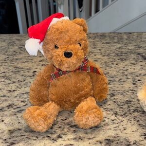 Jimmy Christmas Teddy Bear with Santa Hat and Bow